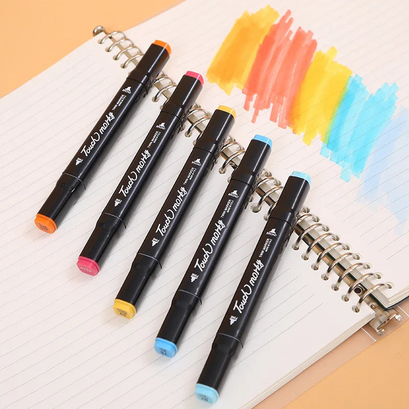 80 Colored Oily Marker Pen Double Head Set Art Paint Mango Brush for Girls Children Office School Student Supplies Stationery