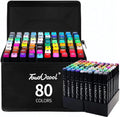 80 Colored Oily Marker Pen Double Head Set Art Paint Mango Brush for Girls Children Office School Student Supplies Stationery